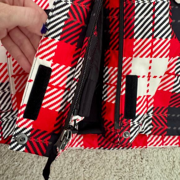 North Face TNF 3 in 1 Monarch Triclimate Jacket Red Plaid Women Ski Snow - Picture 7 of 16